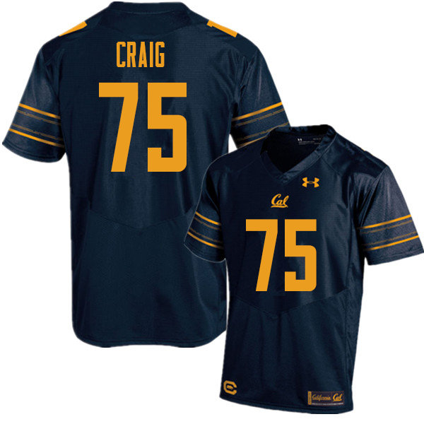 Men #75 Will Craig Cal Bears UA College Football Jerseys Sale-Navy